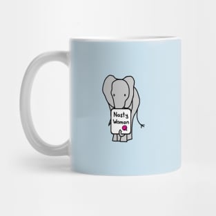 Small Elephant with Nasty Woman Sign Mug